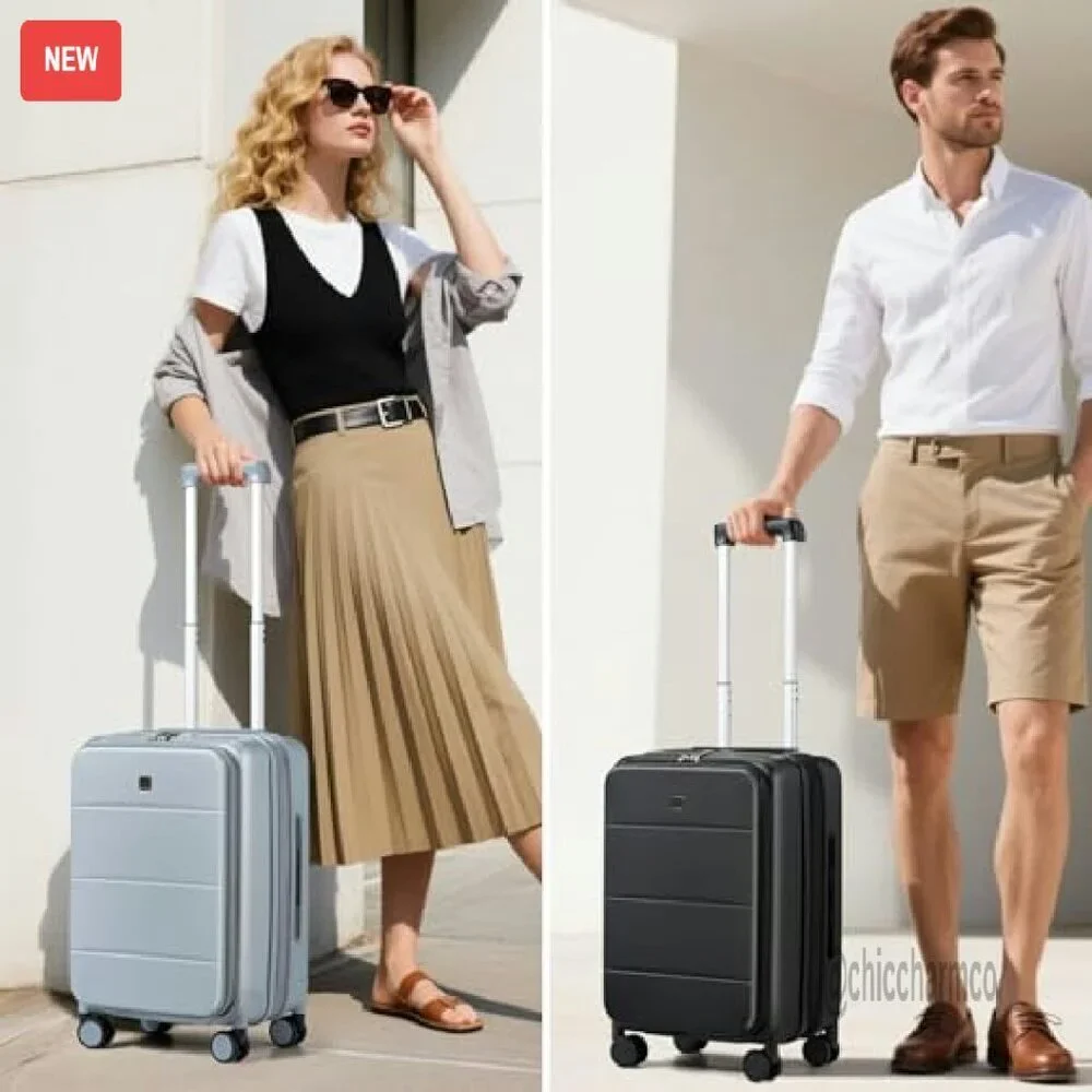 20-Inch Expandable Hard Shell Carry-On Luggage with Spinner Wheels